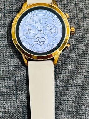 Michael Kors Gold-Tone Smartwatch with Pink Strap